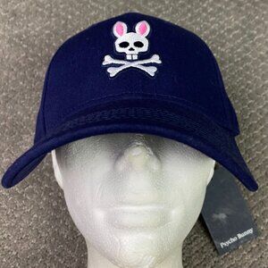 Psycho Bunny Hat Adult Oversized 4K Bunny Hat Evening Blue Strapback Baseball
